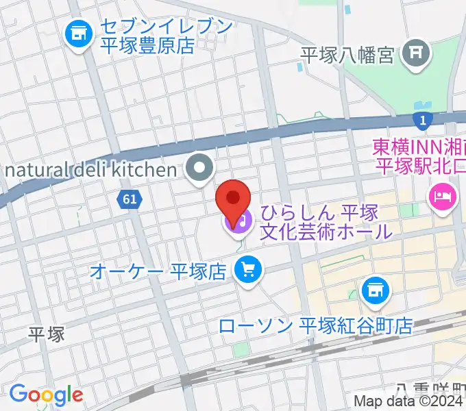 ひらしん平塚文化芸術ホールの地図