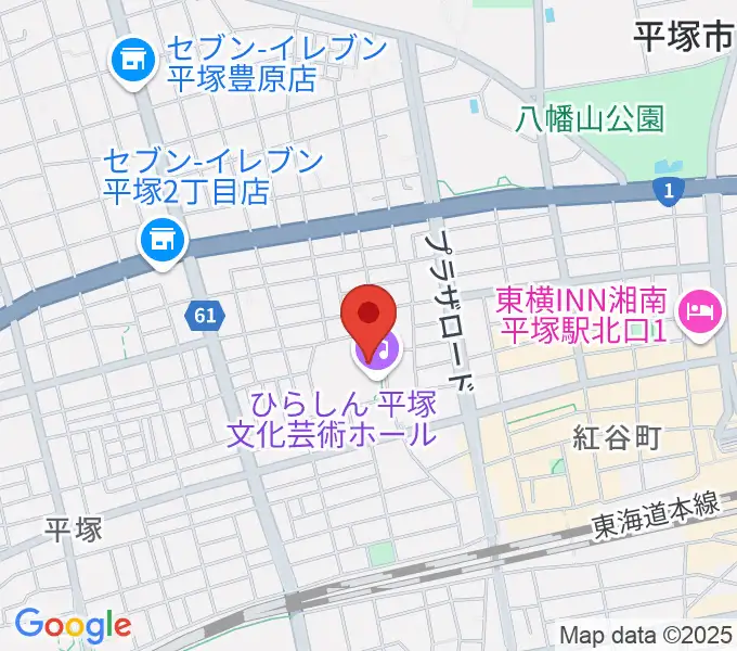 ひらしん平塚文化芸術ホールの地図