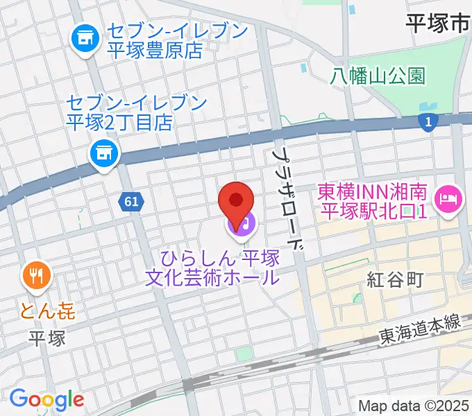 ひらしん平塚文化芸術ホールの地図