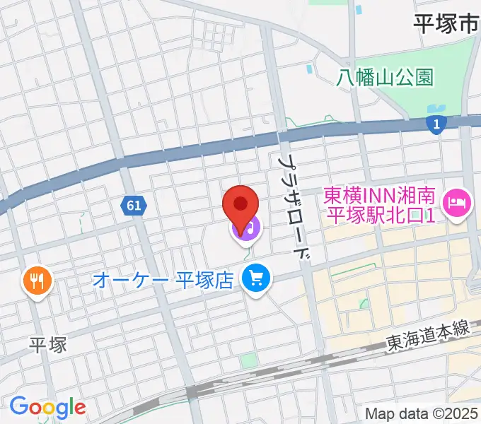ひらしん平塚文化芸術ホールの地図
