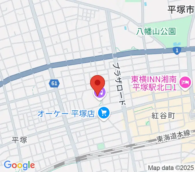 ひらしん平塚文化芸術ホールの地図