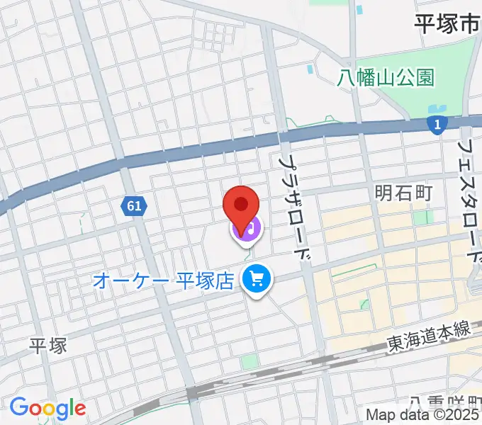 ひらしん平塚文化芸術ホールの地図