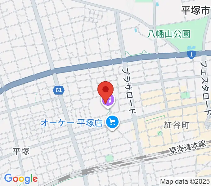 ひらしん平塚文化芸術ホールの地図