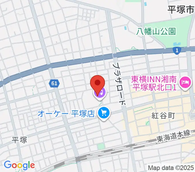 ひらしん平塚文化芸術ホールの地図