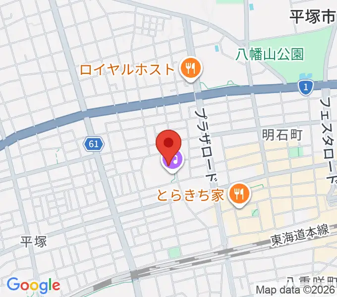 ひらしん平塚文化芸術ホールの地図