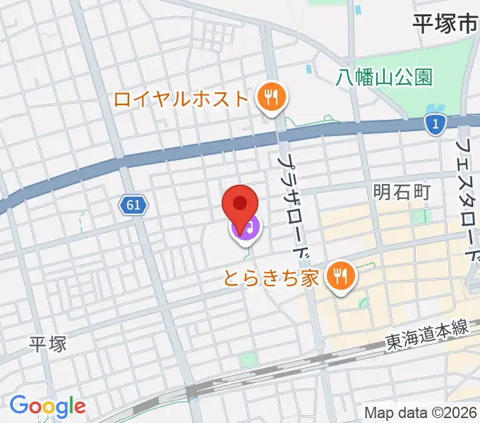 ひらしん平塚文化芸術ホールの地図