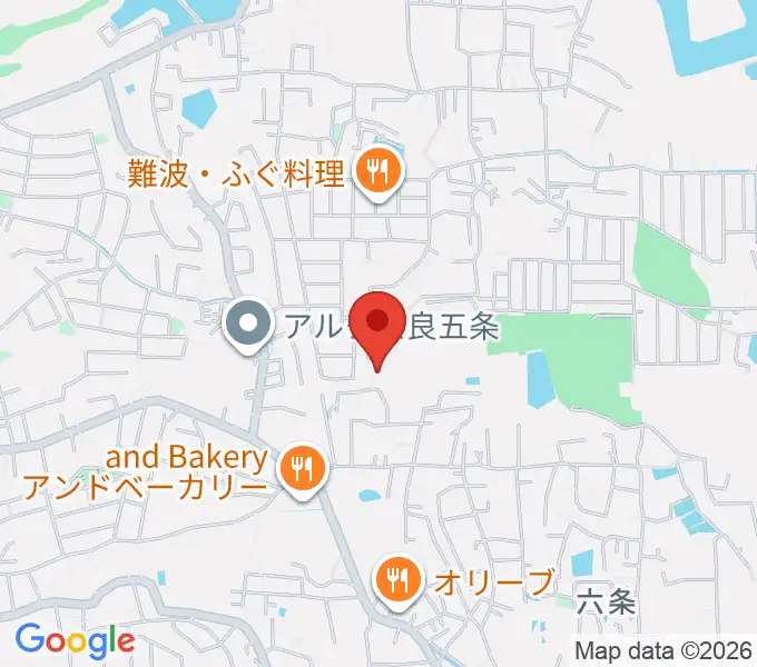 学園前南フルート・クラリネット教室の地図