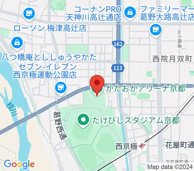 かたおかアリーナ京都の地図