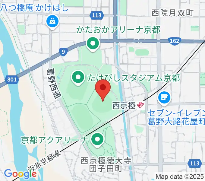 わかさスタジアム京都の地図