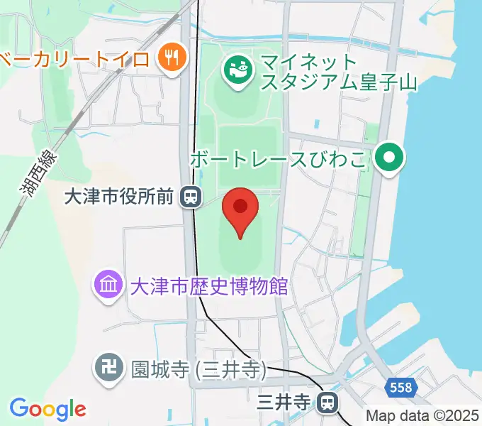 皇子山陸上競技場の地図