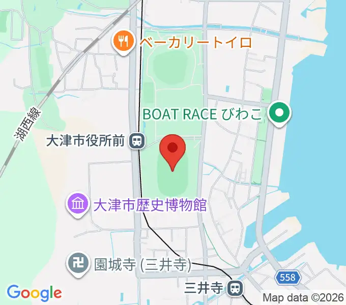 皇子山陸上競技場の地図