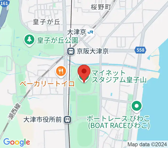 マイネットスタジアム皇子山の地図