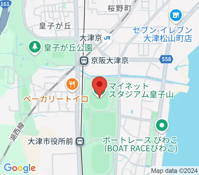 マイネットスタジアム皇子山の地図