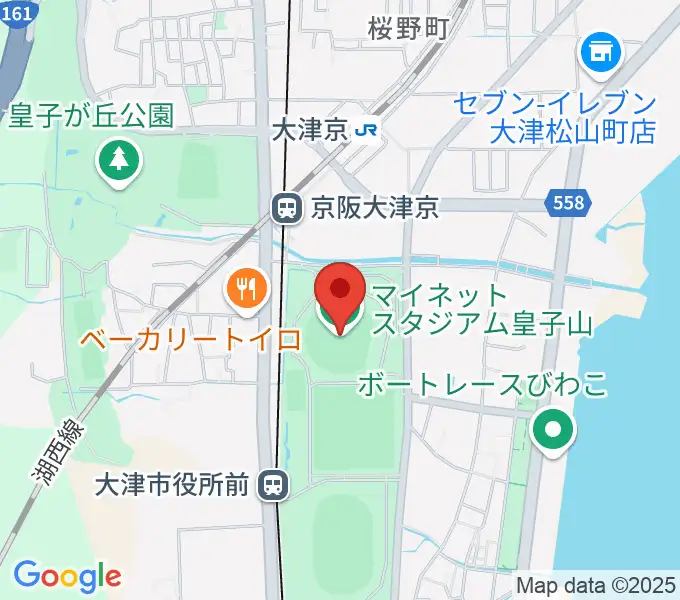 マイネットスタジアム皇子山の地図