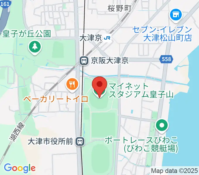 マイネットスタジアム皇子山の地図