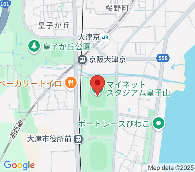 マイネットスタジアム皇子山の地図