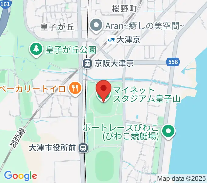 マイネットスタジアム皇子山の地図