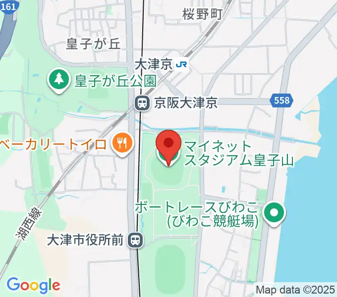 マイネットスタジアム皇子山の地図