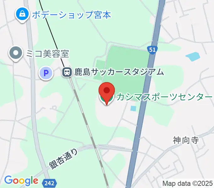 カシマスポーツセンターの地図