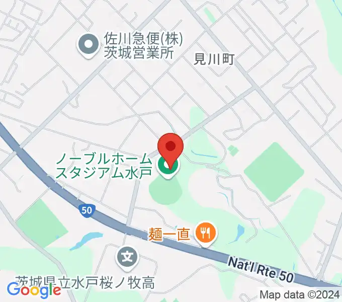 ノーブルホームスタジアム水戸の地図