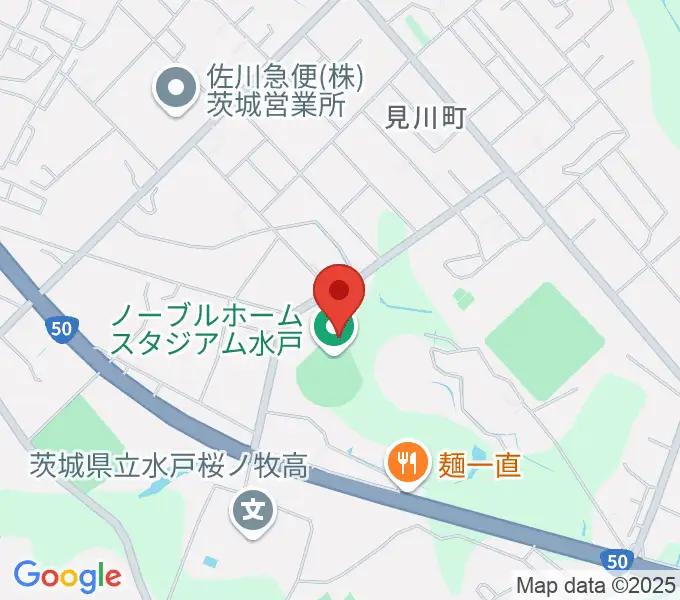 ノーブルホームスタジアム水戸の地図