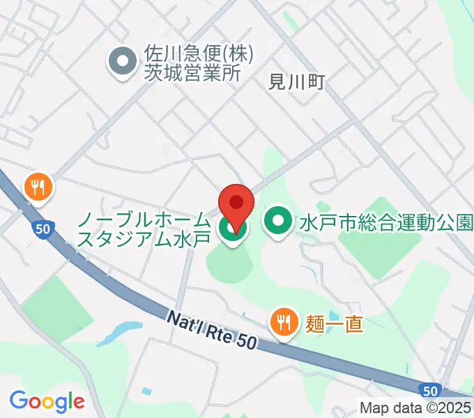 ノーブルホームスタジアム水戸の地図