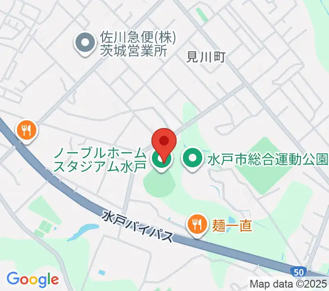 ノーブルホームスタジアム水戸の地図