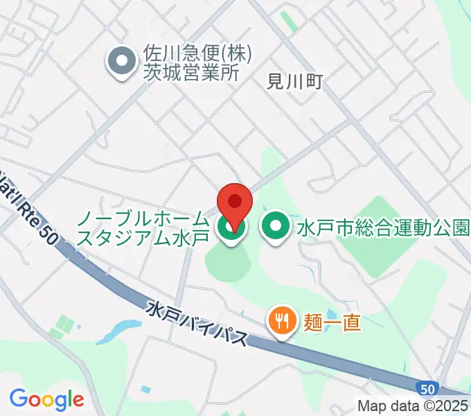ノーブルホームスタジアム水戸の地図