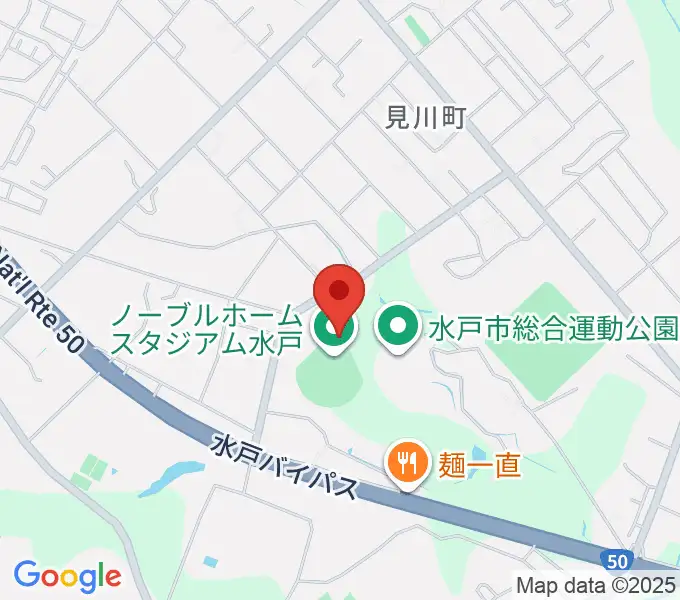 ノーブルホームスタジアム水戸の地図