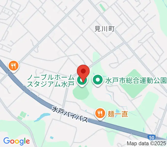 ノーブルホームスタジアム水戸の地図