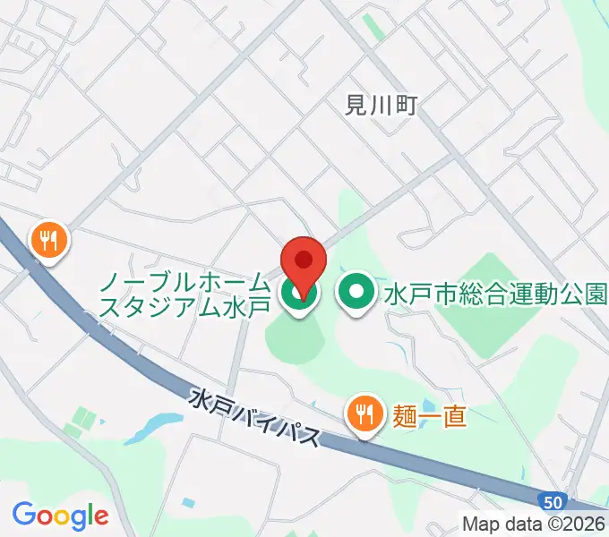 ノーブルホームスタジアム水戸の地図