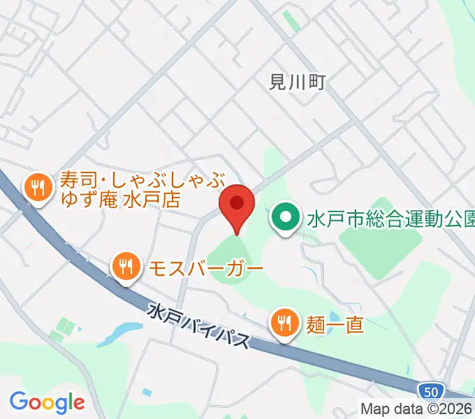 ノーブルホームスタジアム水戸の地図