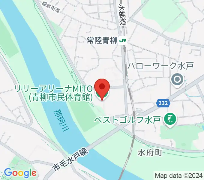 リリーアリーナMITO 青柳公園市民体育館の地図