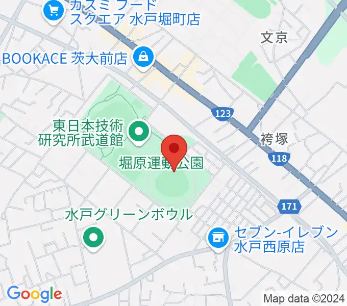 堀原運動公園野球場の地図