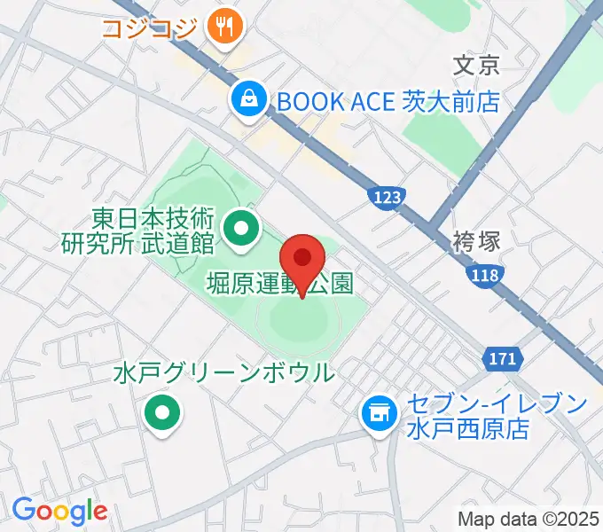 堀原運動公園野球場の地図