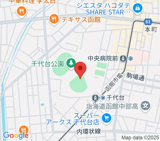 千代台公園野球場 オーシャンスタジアムの地図