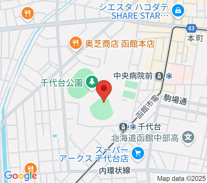 千代台公園野球場 オーシャンスタジアムの地図