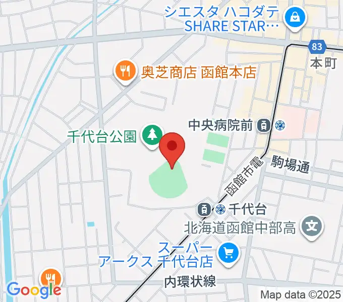 千代台公園野球場 オーシャンスタジアムの地図