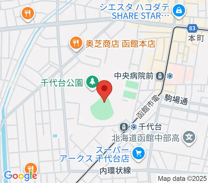 千代台公園野球場 オーシャンスタジアムの地図