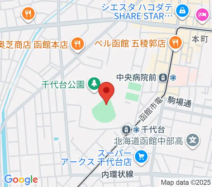 テーオーオーシャンスタジアム函館の地図