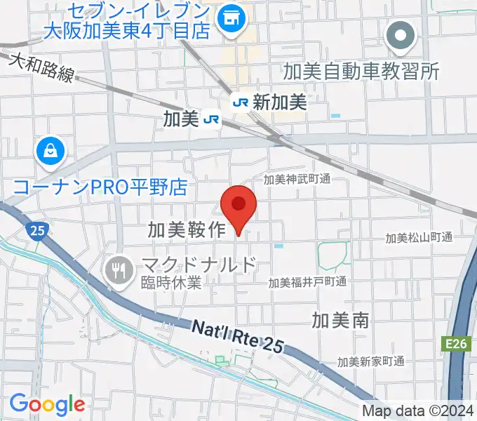 クレアミュージック平野の地図