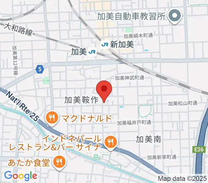 クレアミュージック平野の地図