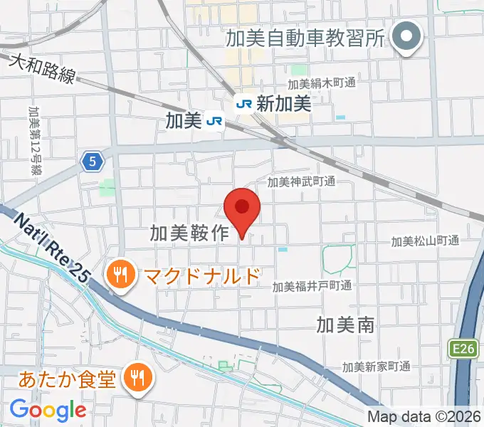 クレアミュージック平野の地図
