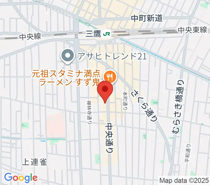 三鷹おんがくのじかんの地図