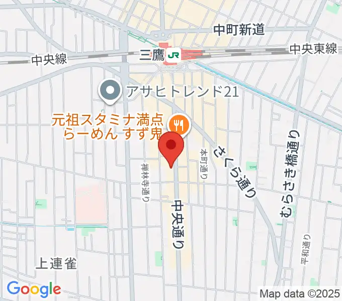 三鷹おんがくのじかんの地図