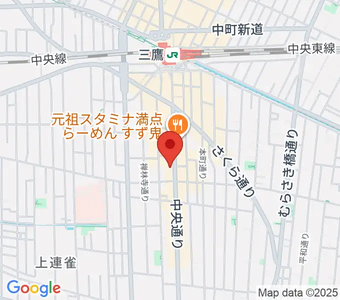 三鷹おんがくのじかんの地図