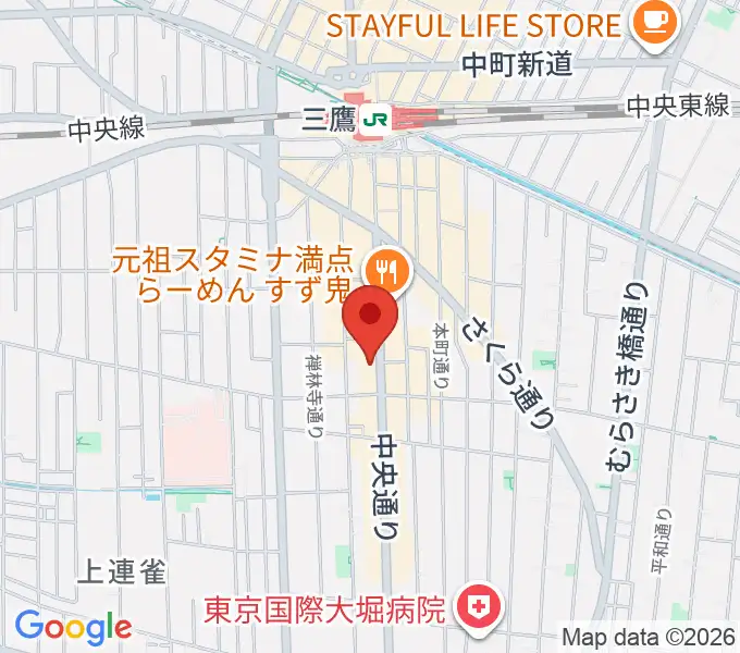 三鷹おんがくのじかんの地図