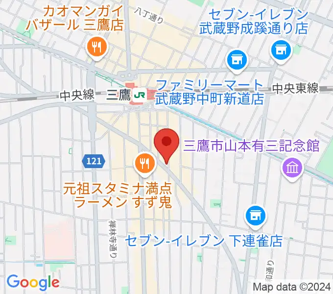 三鷹RI劇場の地図