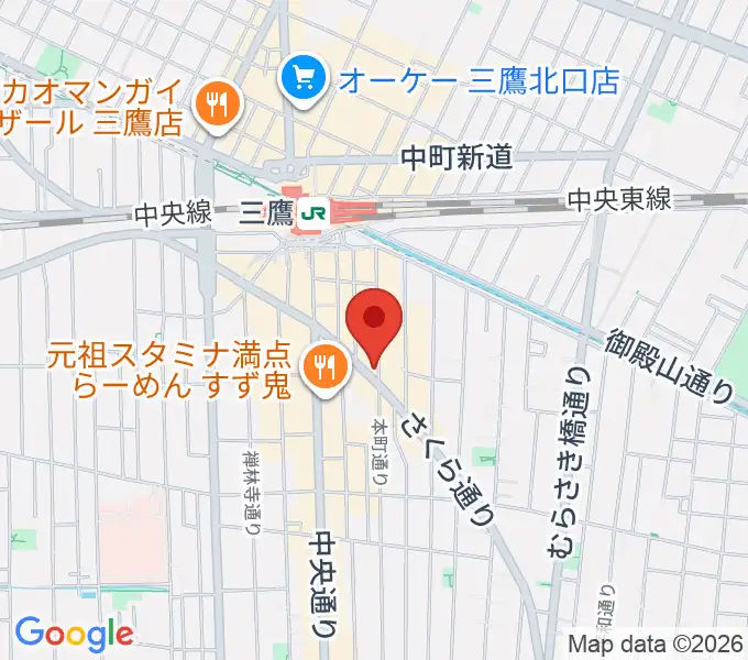 三鷹RI劇場の地図