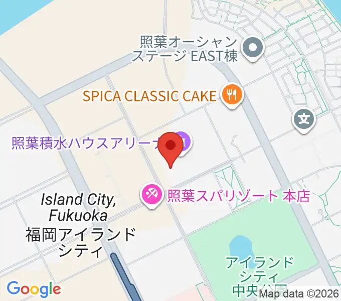 照葉積水ハウスアリーナの地図